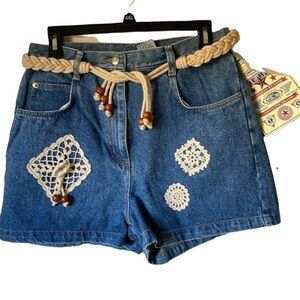 RARE Vintage With Tags Crochet Belt And Accents Feminine High Waist 90s Sz 11/12